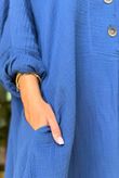 Made in Italy Paulo Pillow Cotton Sailor Dress Lapis Blue /9 =